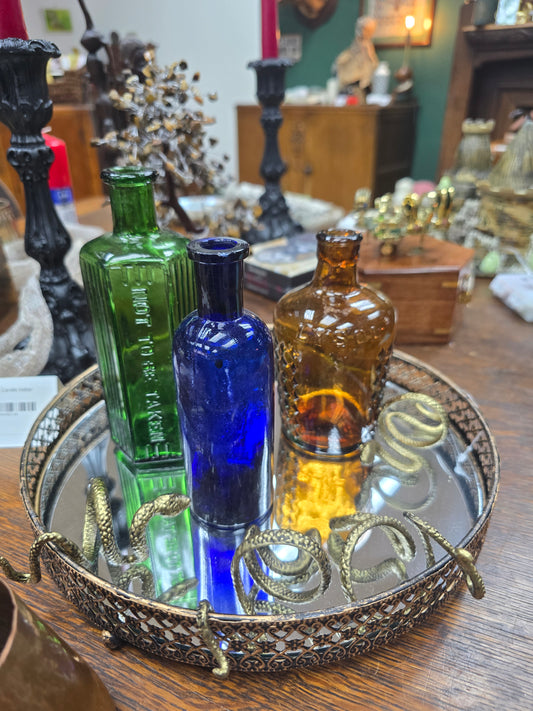 Assorted Vintage Bottles - Blue
