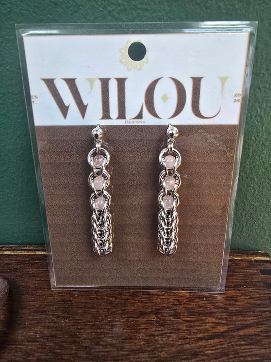 Lyra Earrings - Rose Quartz by Wilou Designs