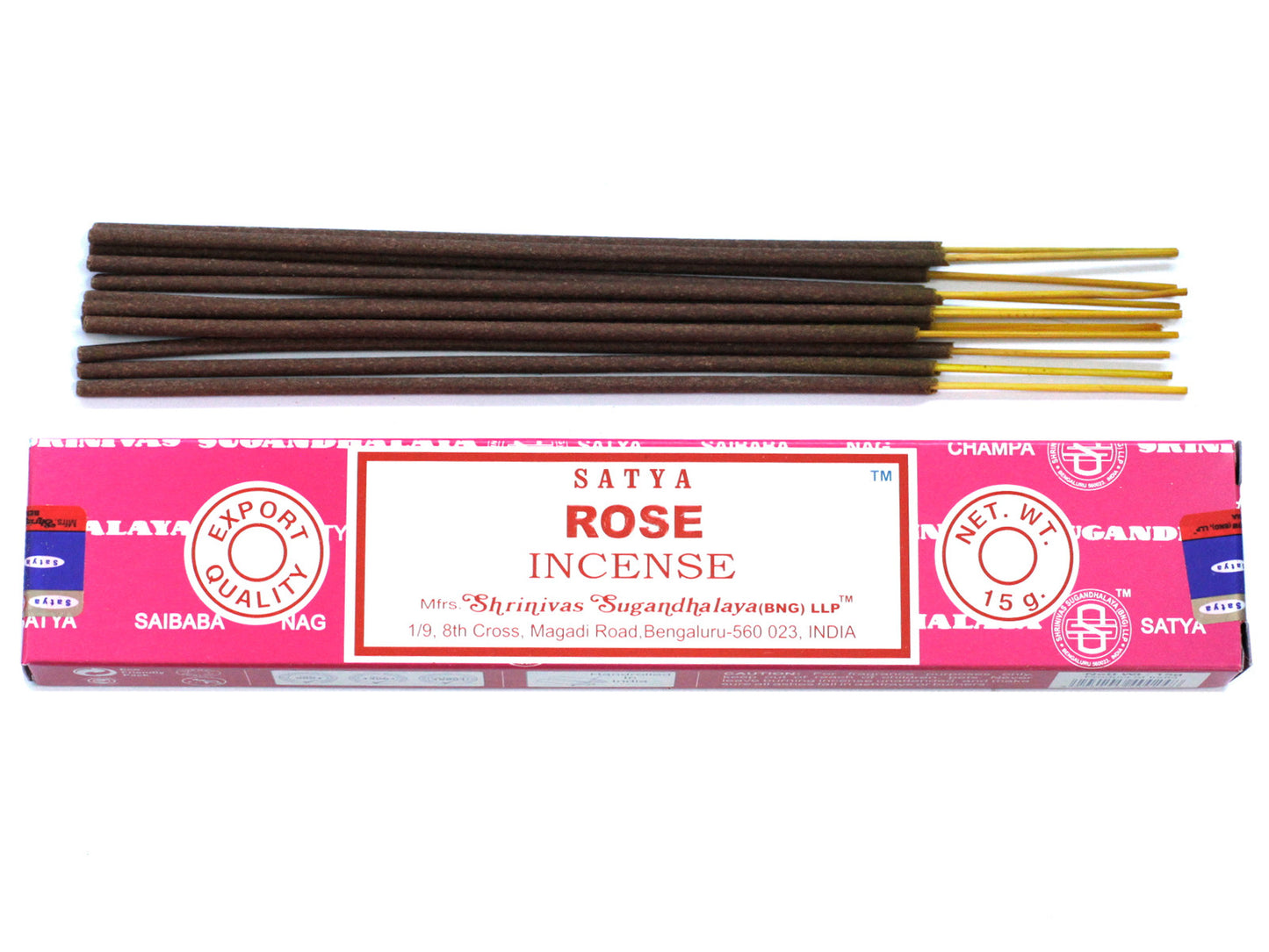 Satya Rose Incense Sticks – 15g Pack