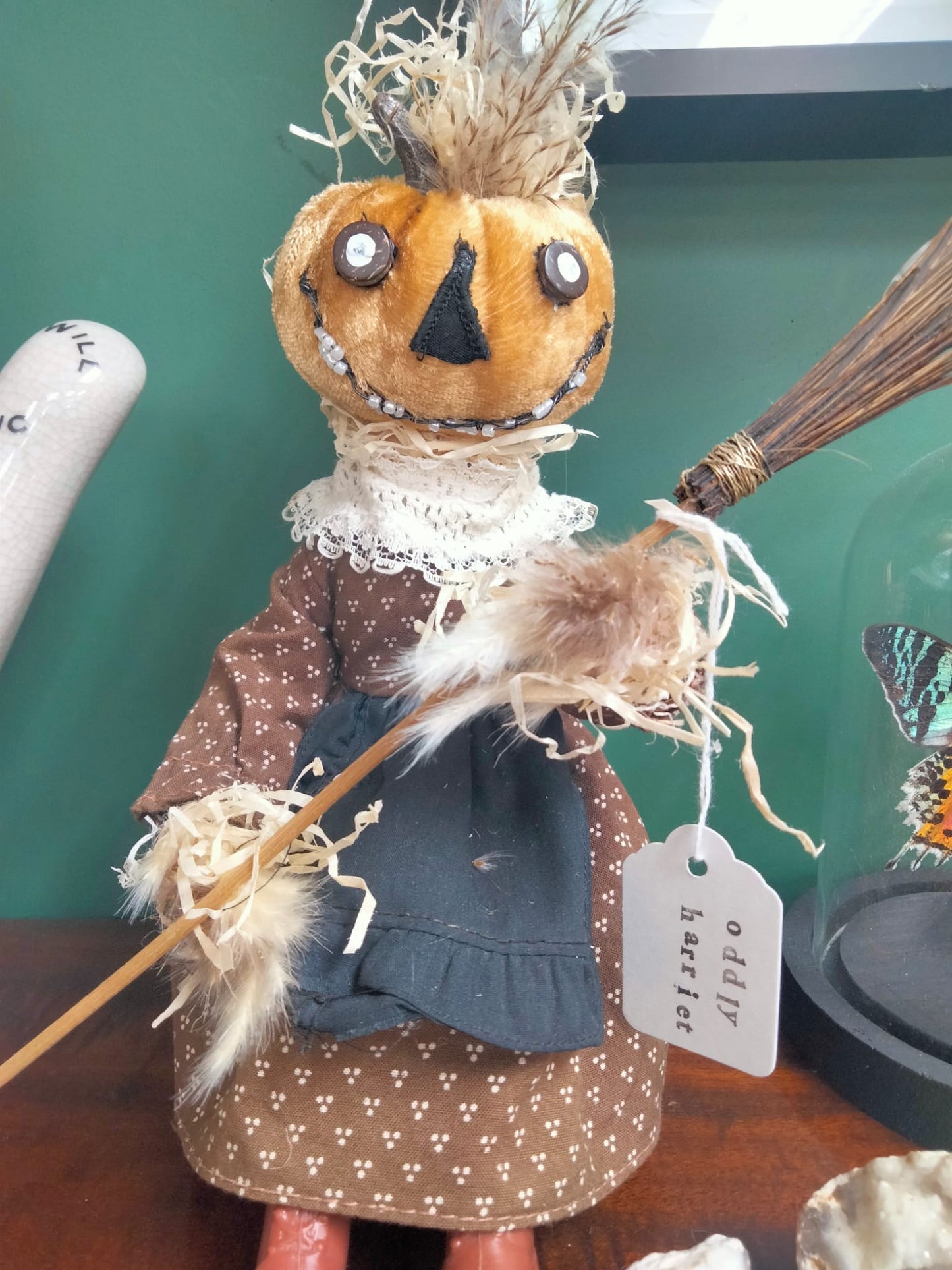 Oddly Harriet Pumpkin scarecrow music box