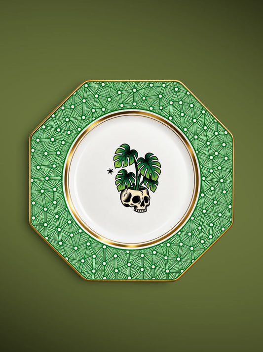 Skull Plant plate by Hollow House Emporium
