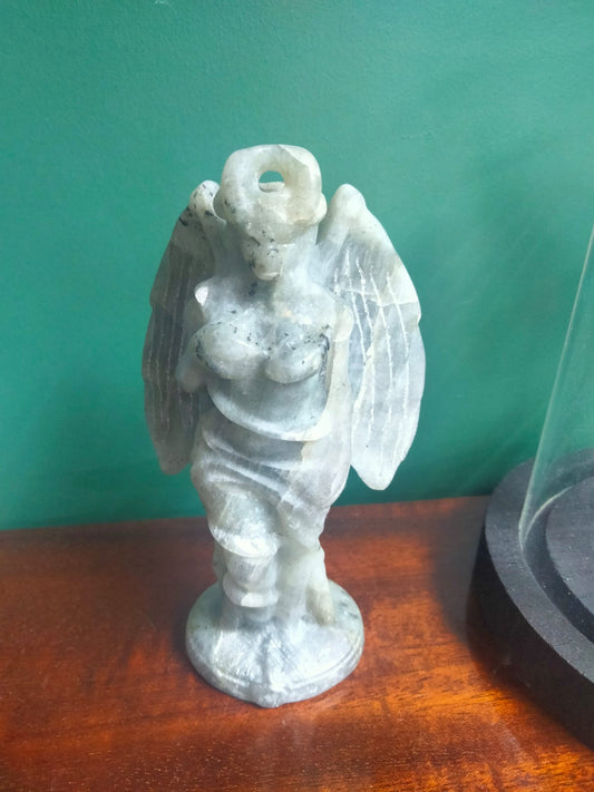 Carved Unpolished labradorite Lilith figure